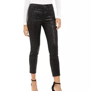 JEN7 BY 7 FOR ALL MANKIND Coated Skinny Ankle Jeans in Mamba Snake